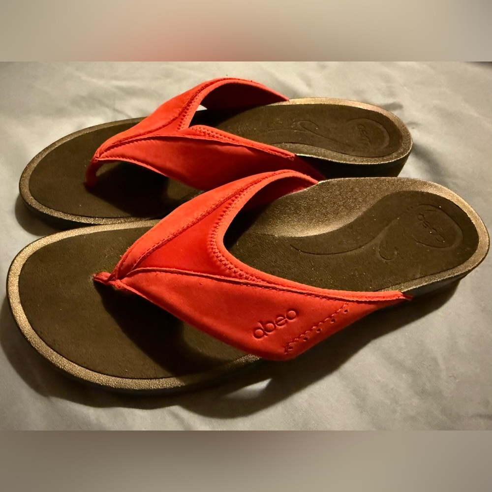 Vibrant Red Sandals, ABEO Balboa, Women’s US Size 11